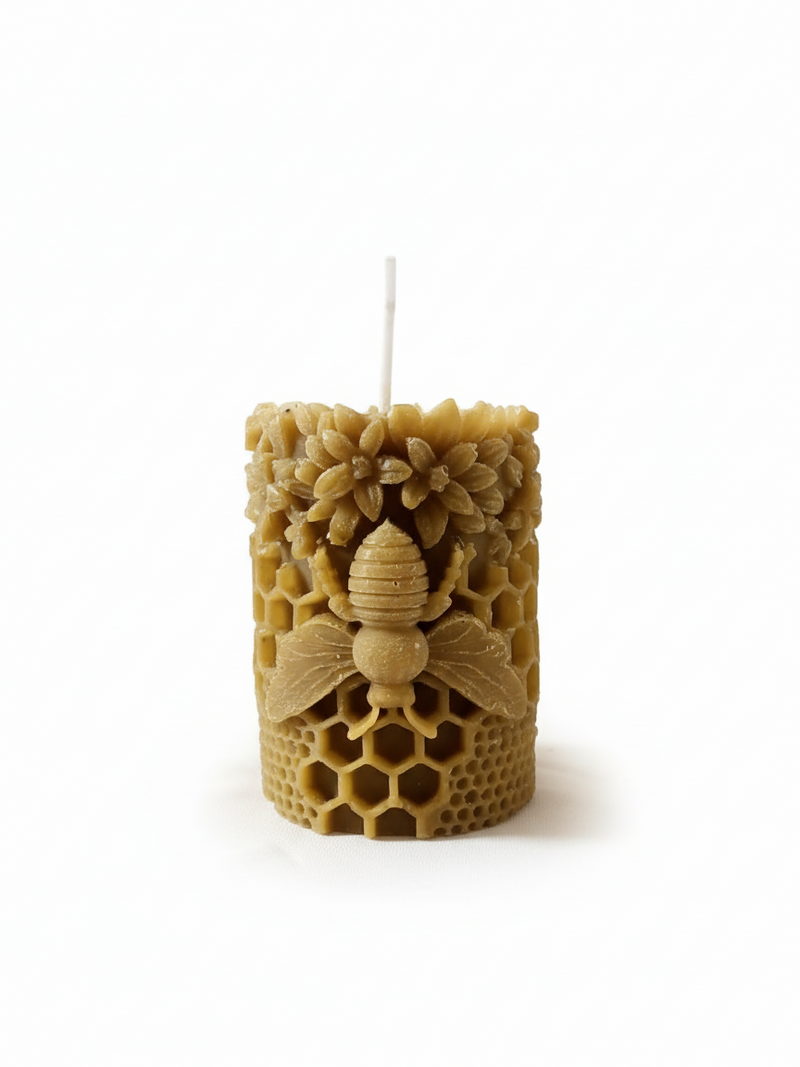 Vela Artesanal de Cera de Abeja – “Esencia del Panal”