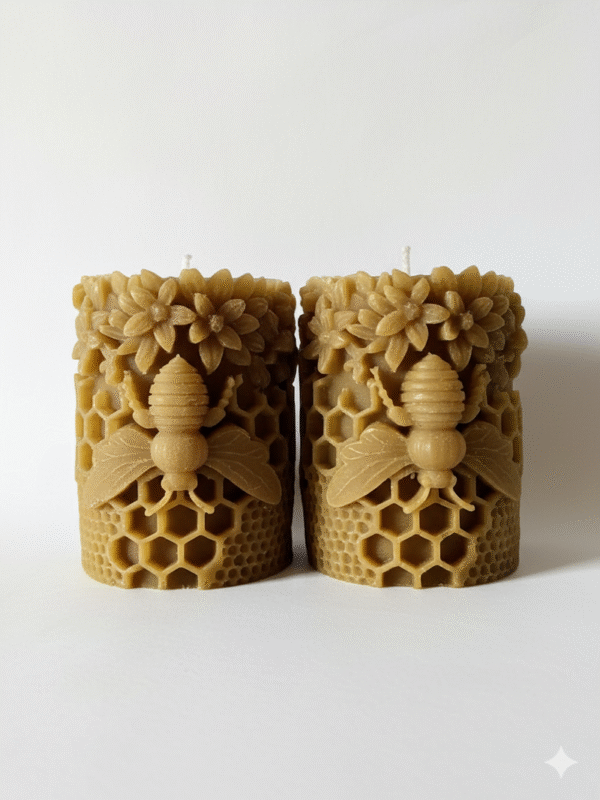 Vela Artesanal de Cera de Abeja – “Esencia del Panal”